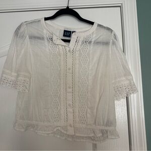 NWOT GAP Lace-Trim Shirt